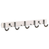 N037 ( GGH-009 , 5 Hooks Bar ) 7 Polished Stainless Steel 5-Hook Storage Rail | Multi-Purpose Wall-Mounted Hook Bar