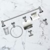 N053 MATT – Matt Finish ( SS304 ) Set 2 MATT Premium 6-Piece Bathroom Accessory Set | Heavy-Duty SS304 Brushed Stainless Steel Hardware Kit