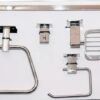 Premium 6-Piece Bathroom Accessory Set | Heavy-Duty SS304 Polished Chrome Hardware Kit with Slim Square Bases