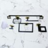 Premium 6-Piece Bathroom Accessory Set | Heavy-Duty SS304 Square-Profile Hardware Kit in Matte Black & Brushed Gold