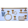 Premium 6-Piece High-Density Bathroom Accessory Set | Heavy-Duty Luxury Champagne Gold Hardware Kit with Classical Finial Bases