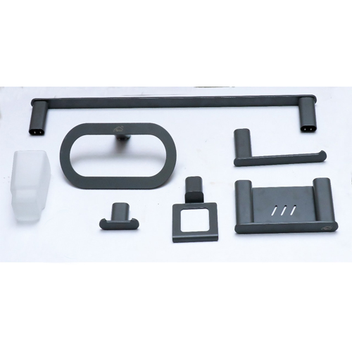 N053GG – Premium 6 piece Bathroom Set Gun Grey Premium 6-Piece Bathroom Accessory Set | Heavy-Duty Matte Gun Grey Hardware Kit with Race-Track Oval Profiles