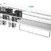 N067 ( D1509 – Kitchen Tool Organizer with Double Cups 60cm ) 6 Premium Wall-Mounted Kitchen Tool Organizer | 60cm Stainless Steel Storage Rack with Double Cutlery Cups & Towel Bar