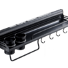 Premium Wall-Mounted Kitchen Organizer | 60cm Matte Black Storage Rack with Double Cutlery Cups & Towel Bar