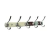 High-Gloss Chrome 5-Hook Tiered Storage Bar with Faux Diamond Accents (W60)