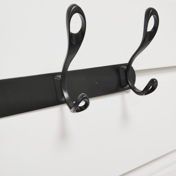 Multi-Purpose Wall-Mounted Hook Bar | Heavy-Duty Matte Black 4-Hook Storage Rail