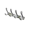 Multi-Purpose Wall-Mounted Hook Bar | Heavy-Duty Polished Mirror Chrome 4-Hook Storage Rail