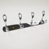 Multi-Purpose Wall-Mounted Hook Bar | Heavy-Duty Polished Mirror Chrome 4-Hook Storage Rail