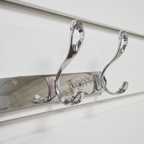 Multi-Purpose Wall-Mounted Hook Bar | Heavy-Duty Polished Mirror Chrome 4-Hook Storage Rail