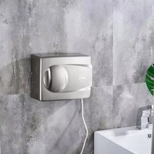 WS-S130 Premium Automatic Hand Dryer | 1500W Brushed Metallic Stainless-Look Commercial Electric Hand Dryer