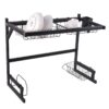 Premium Over-the-Sink Kitchen Storage Workstation | Matte Black SS304 Stainless Steel Organizer Rack for Single Bowl Sinks