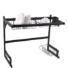 Premium Over-the-Sink Kitchen Storage Workstation | Matte Black SS304 Stainless Steel Organizer Rack for Single Bowl Sinks
