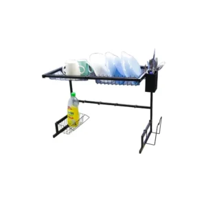 N254 – SS304 Kitchen Rack (65 x 33 x50cm ) Black , For Single Bowl Sink Premium Over-the-Sink Kitchen Storage Workstation | Matte Black SS304 Stainless Steel Organizer Rack for Single Bowl Sinks