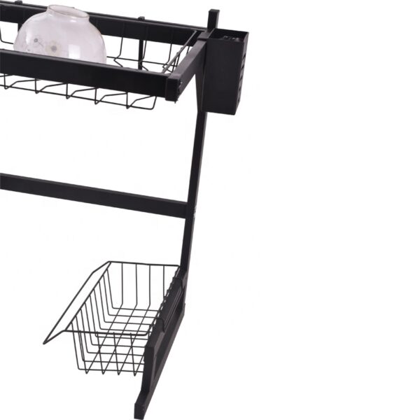 Premium Over-the-Sink Kitchen Storage Workstation | Matte Black SS304 Stainless Steel Organizer Rack for Single Bowl Sinks