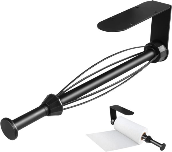N298 – Kitchen Paper Holder ( 16cm ) with In-built Roller – Black 8 Premium Wall-Mounted Kitchen Paper Towel Dispenser | Matte Black Steel Towel Holder with In-Built Tension Roller