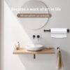 N298 – Kitchen Paper Holder ( 16cm ) with In-built Roller – Black 9 Premium Wall-Mounted Kitchen Paper Towel Dispenser | Matte Black Steel Towel Holder with In-Built Tension Roller