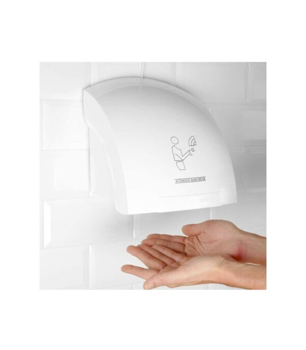 N320 – Hand dryer – ABS White plastic low noise (220V) 7 Automatic Hand Dryer | 220V Low-Noise ABS White Plastic Electric Commercial Restroom Hand Dryer