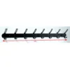 Premium Wall-Mounted Multi-Purpose Slotted Hook Bar | Heavy-Duty Matte Black Stainless Steel 8-Hook Storage Rail