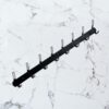Premium Wall-Mounted Multi-Purpose Slotted Hook Bar | Heavy-Duty Matte Black Stainless Steel 8-Hook Storage Rail