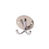 N040 – ( K1022 – Round Plate Double Hook ) Heavy-Duty Dual-Prong Robe & Towel Hook | Classic Round Base Plate Hanger with Side-by-Side Curved Arms