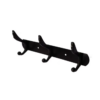 Premium Wall-Mounted Utility Rail | Heavy-Duty 3-Piece Dual-Hook Storage Organizer Track (6 Hooks Total) – Classic Black