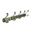 N043 – ( C027 – 5 Hooks , Double Antique Brass ) Premium Wall-Mounted 5-Hook Rail | Weathered Antique Brass Multi-Prong Robe & Towel Hanger with Decorative Contoured Prongs
