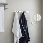 Premium Wall-Mounted Utility Rail | Heavy-Duty 5-Piece Dual-Hook Storage Organizer Track (10 Hooks Total) – Double Sided Mirror