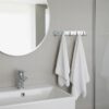 N048 – ( C013 – 5 Hook Double Sided Mirror ) 6 Premium Wall-Mounted Utility Rail | Heavy-Duty 5-Piece Dual-Hook Storage Organizer Track (10 Hooks Total) – Double Sided Mirror