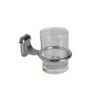 N077 ( ABS Chrome Plated Tumbler Holder ) Premium Wall-Mounted ABS Tumbler Holder | Chrome-Plated Plastic Toothbrush Ring & Rinsing Glass Cup with Capsule Base Plate