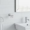 N077 ( ABS Chrome Plated Tumbler Holder ) 4 Premium Wall-Mounted ABS Tumbler Holder | Chrome-Plated Plastic Toothbrush Ring & Rinsing Glass Cup with Capsule Base Plate