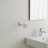 N077 ( ABS Chrome Plated Tumbler Holder ) 6 Premium Wall-Mounted ABS Tumbler Holder | Chrome-Plated Plastic Toothbrush Ring & Rinsing Glass Cup with Capsule Base Plate