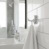 Premium Wall-Mounted ABS Single Hook | Chrome-Plated Plastic Robe & Towel Hanger with Capsule Base Plate