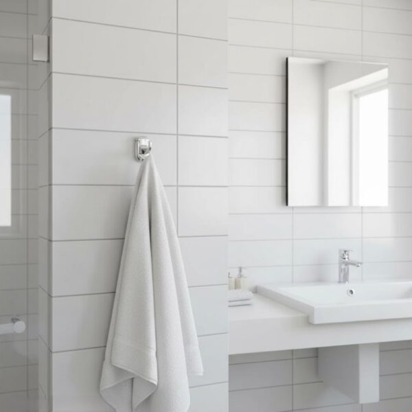 Premium Wall-Mounted ABS Single Hook | Chrome-Plated Plastic Robe & Towel Hanger with Capsule Base Plate
