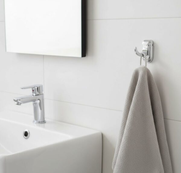 Premium Wall-Mounted ABS Single Hook | Chrome-Plated Plastic Robe & Towel Hanger with Capsule Base Plate