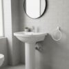 Premium Wall-Mounted ABS Towel Ring | Durable White Plastic Hand Towel Holder Loop with Capsule Base Plate