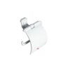 Premium Wall-Mounted ABS Toilet Paper Holder | Durable White Plastic Tissue Dispenser with Hinged Protective Flap Cover