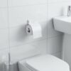 Premium Wall-Mounted ABS Toilet Paper Holder | Durable White Plastic Tissue Dispenser with Hinged Protective Flap Cover
