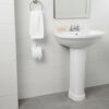 Premium Wall-Mounted ABS Toilet Paper Holder | Durable White Plastic Tissue Dispenser with Hinged Protective Flap Cover