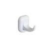Premium Wall-Mounted ABS Single Hook | Durable White Plastic Robe & Towel Hanger with Capsule Base Plate