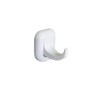 N082 ( ABS White Plastic Hook ) Premium Wall-Mounted ABS Single Hook | Durable White Plastic Robe & Towel Hanger with Capsule Base Plate
