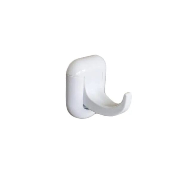 Premium Wall-Mounted ABS Single Hook | Durable White Plastic Robe & Towel Hanger with Capsule Base Plate
