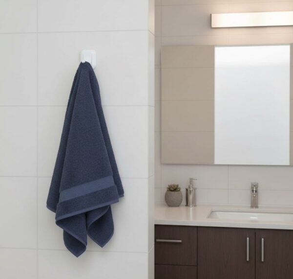 Premium Wall-Mounted ABS Single Hook | Durable White Plastic Robe & Towel Hanger with Capsule Base Plate