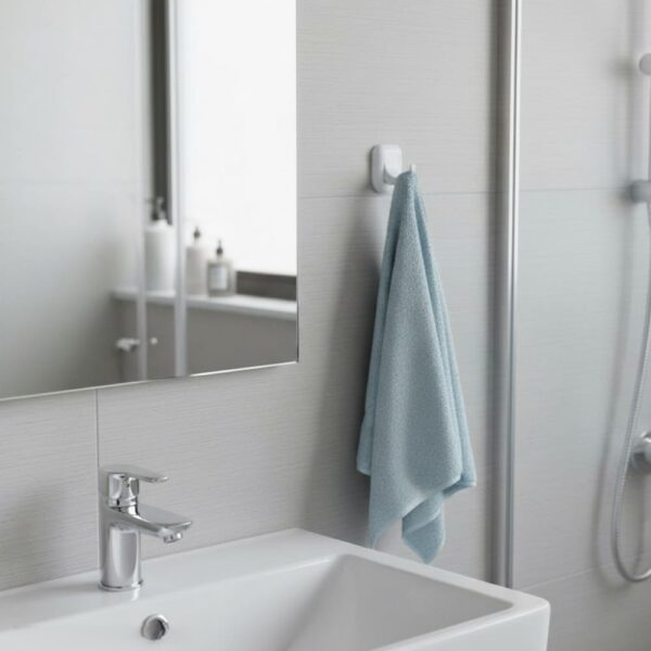 Premium Wall-Mounted ABS Single Hook | Durable White Plastic Robe & Towel Hanger with Capsule Base Plate