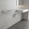 N083 ( ABS White Plastic Shelf ) 2 Premium Wall-Mounted ABS Vanity Shelf | Durable White Plastic Bathroom Storage Tray with Integrated Drainage Slots