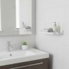 N083 ( ABS White Plastic Shelf ) 3 Premium Wall-Mounted ABS Vanity Shelf | Durable White Plastic Bathroom Storage Tray with Integrated Drainage Slots