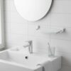 N083 ( ABS White Plastic Shelf ) 4 Premium Wall-Mounted ABS Vanity Shelf | Durable White Plastic Bathroom Storage Tray with Integrated Drainage Slots