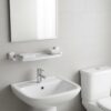 N083 ( ABS White Plastic Shelf ) 5 Premium Wall-Mounted ABS Vanity Shelf | Durable White Plastic Bathroom Storage Tray with Integrated Drainage Slots