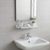 N083 ( ABS White Plastic Shelf ) 6 Premium Wall-Mounted ABS Vanity Shelf | Durable White Plastic Bathroom Storage Tray with Integrated Drainage Slots