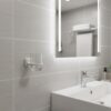 N084 ( ABS White Plastic Tumbler Holder ) 4 Premium Wall-Mounted ABS Tumbler Holder | Durable White Plastic Toothbrush Ring & Rinsing Glass Cup with Capsule Base Plate