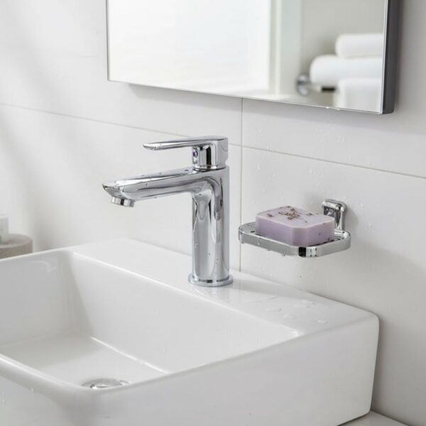Premium Wall-Mounted ABS Soap Dish | Chrome-Plated Plastic Self-Draining Soap Holder with Curved Ventilation Slots